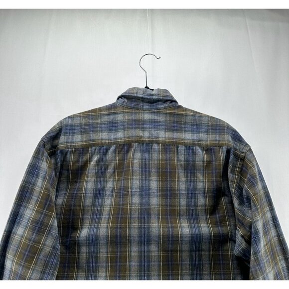 Polo Jeans Co. Ralph Lauren Shirt Men M Button Up Long Sleeve Flannel Plaid Blue - Picture 5 of 11